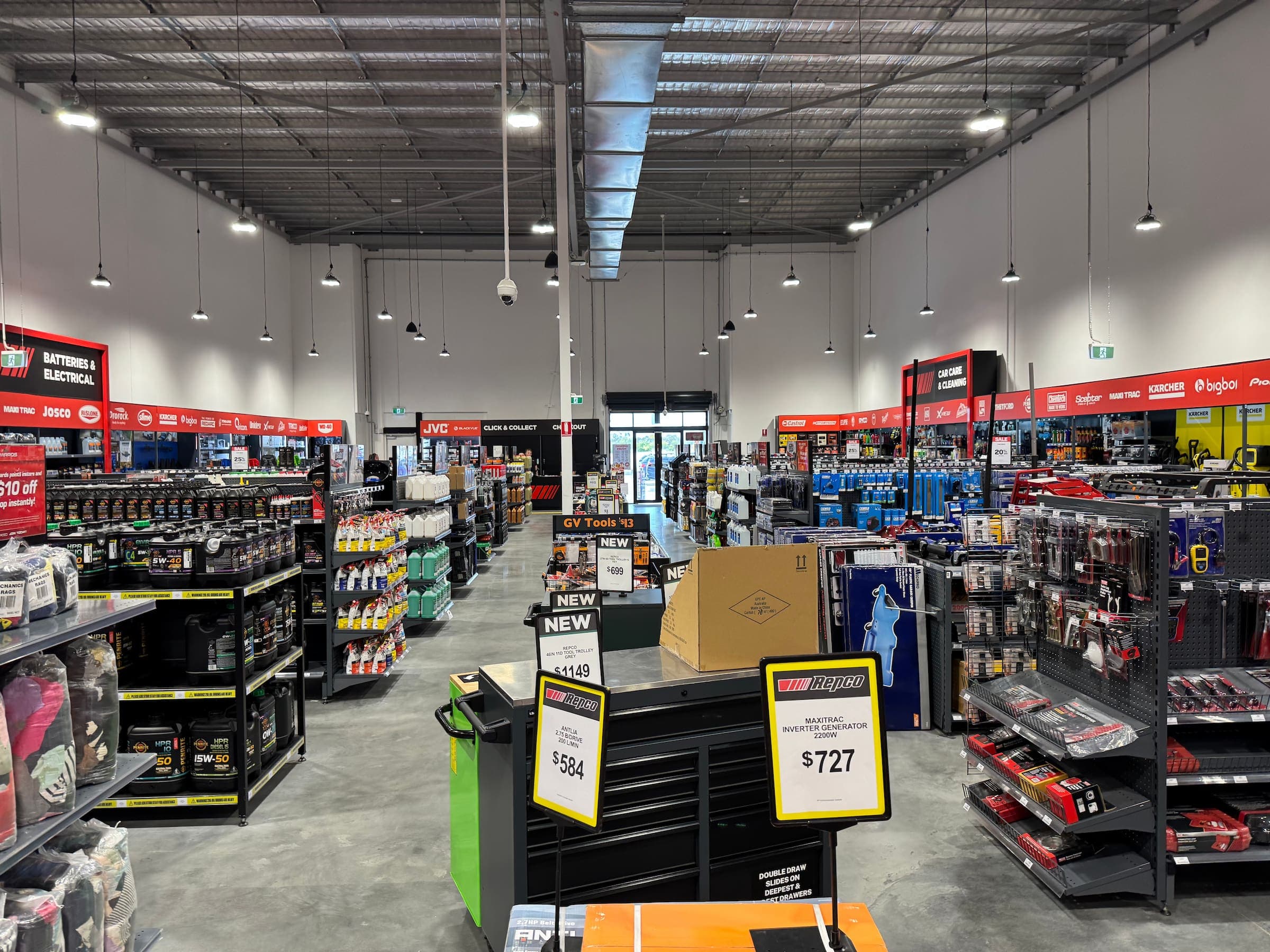 Showroom floor prepared after cleaning