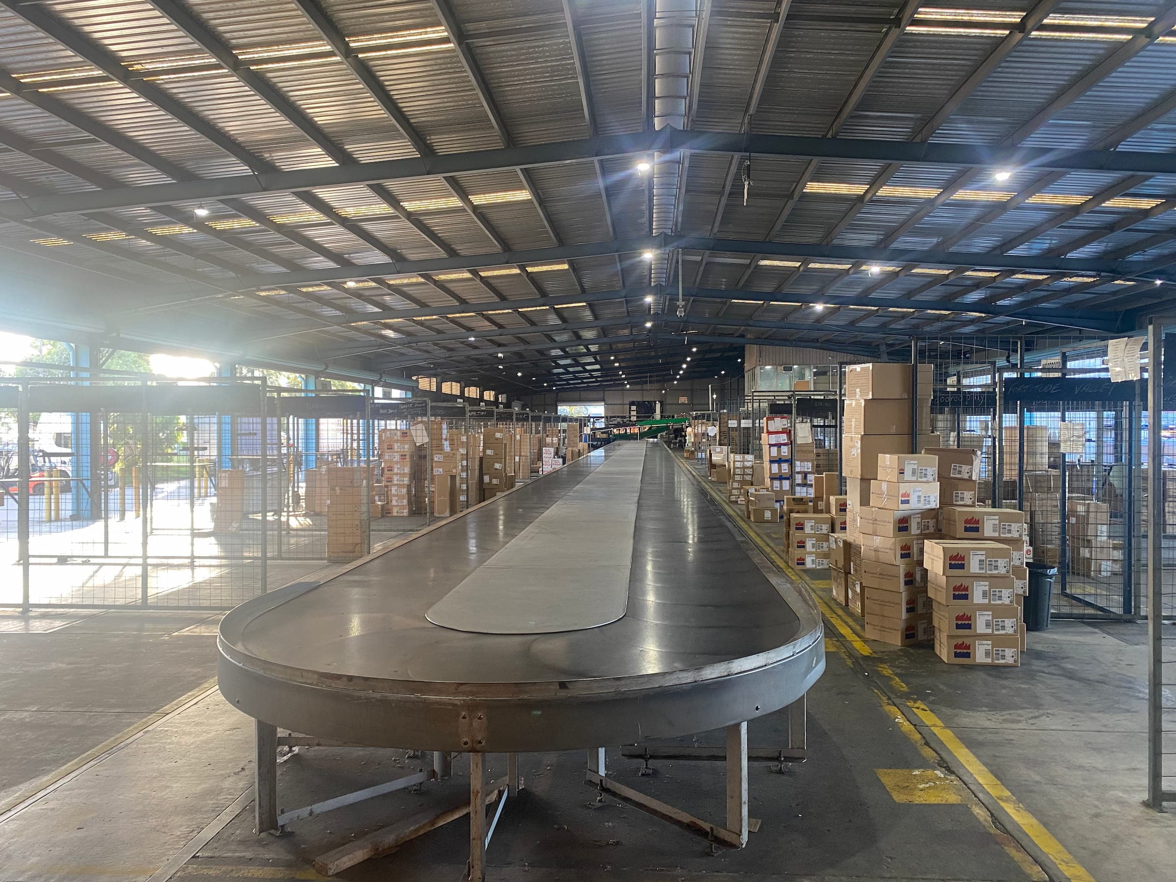 Clean warehouse and logistics area after commercial cleaning
